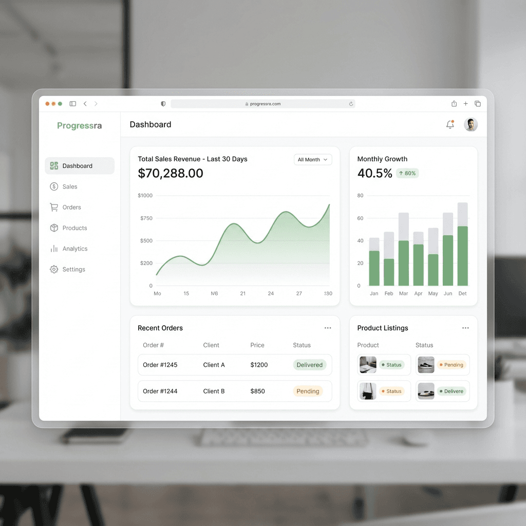 Progressra Dashboard Mockup